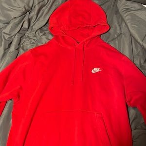 Mens Nike Sportswear Club Fleece Pullover Hoodie University Red Size “Medium”